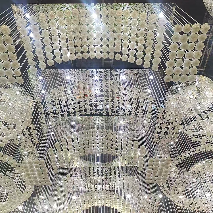 The most cost-effective LED mirror plate beads and flower strings arch for wedding, restaurant, bar and hotel ceiling decoration
