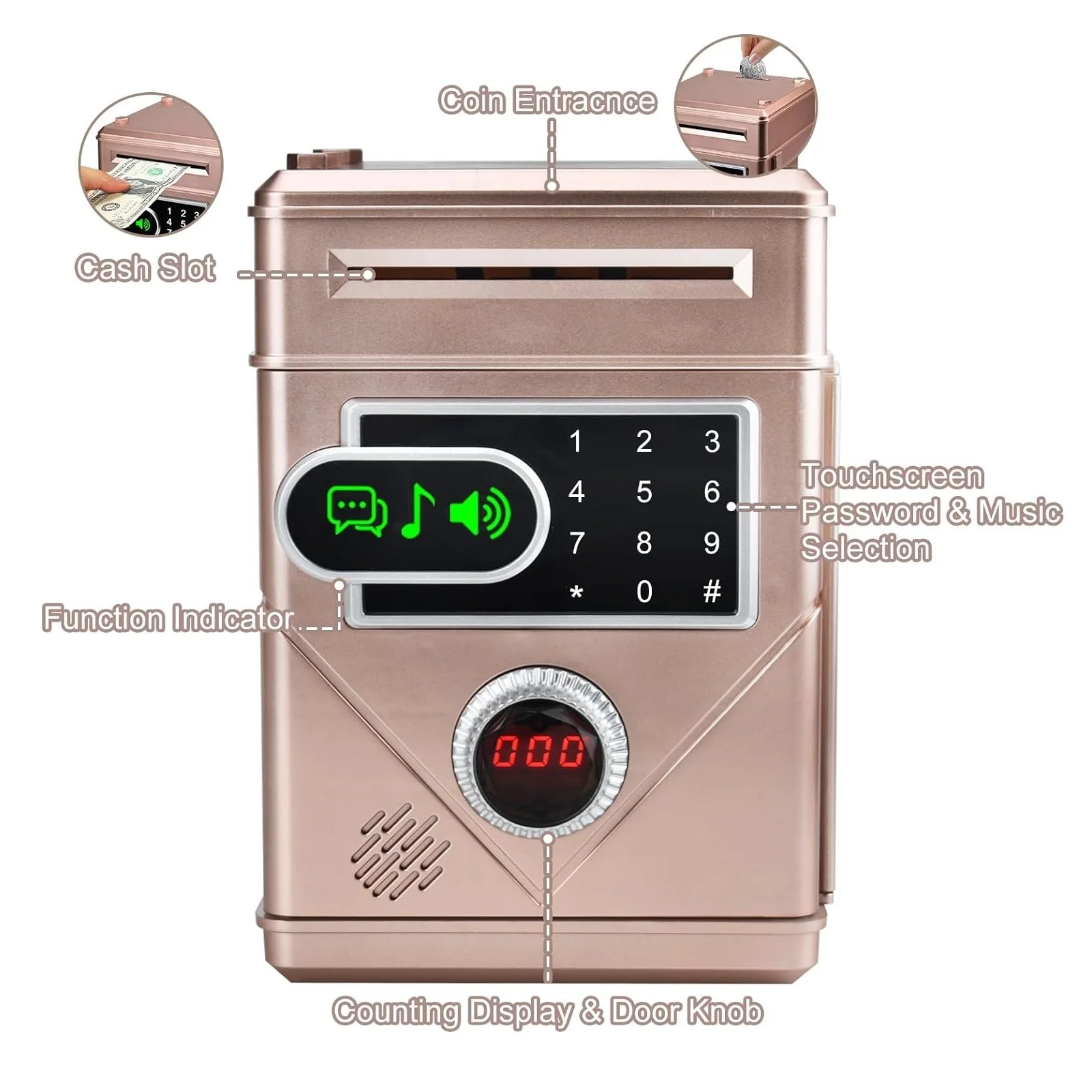 Electronic Touch Screen Piggy Bank Safety Password Mini Intelligent Counting Money Coin Bank ATM Banks Children Toys