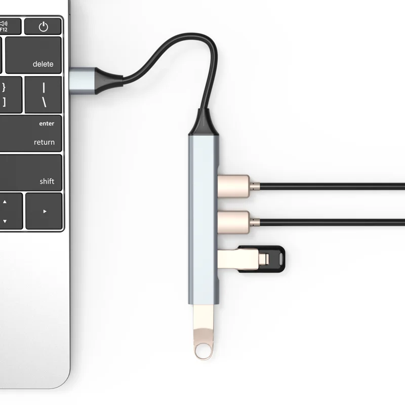 Hot sale cheap laptop accessories 4 in 1 usb c hub to usb3.0 2.0  usb hub 4 port 4 in 1 type c hub plug and play