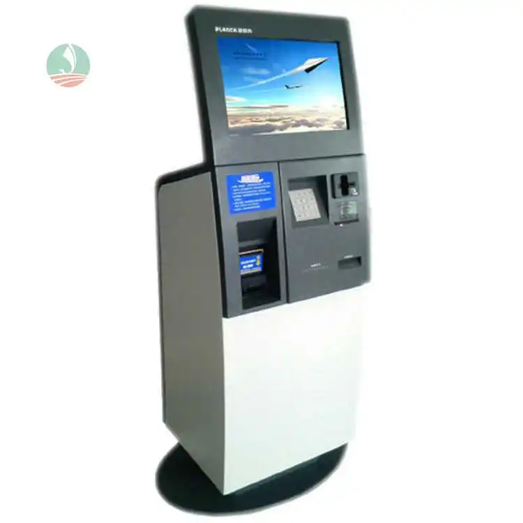 Airport SIM card dispensing kiosk passengers mobile phone vending and top-up self assit terminal machine