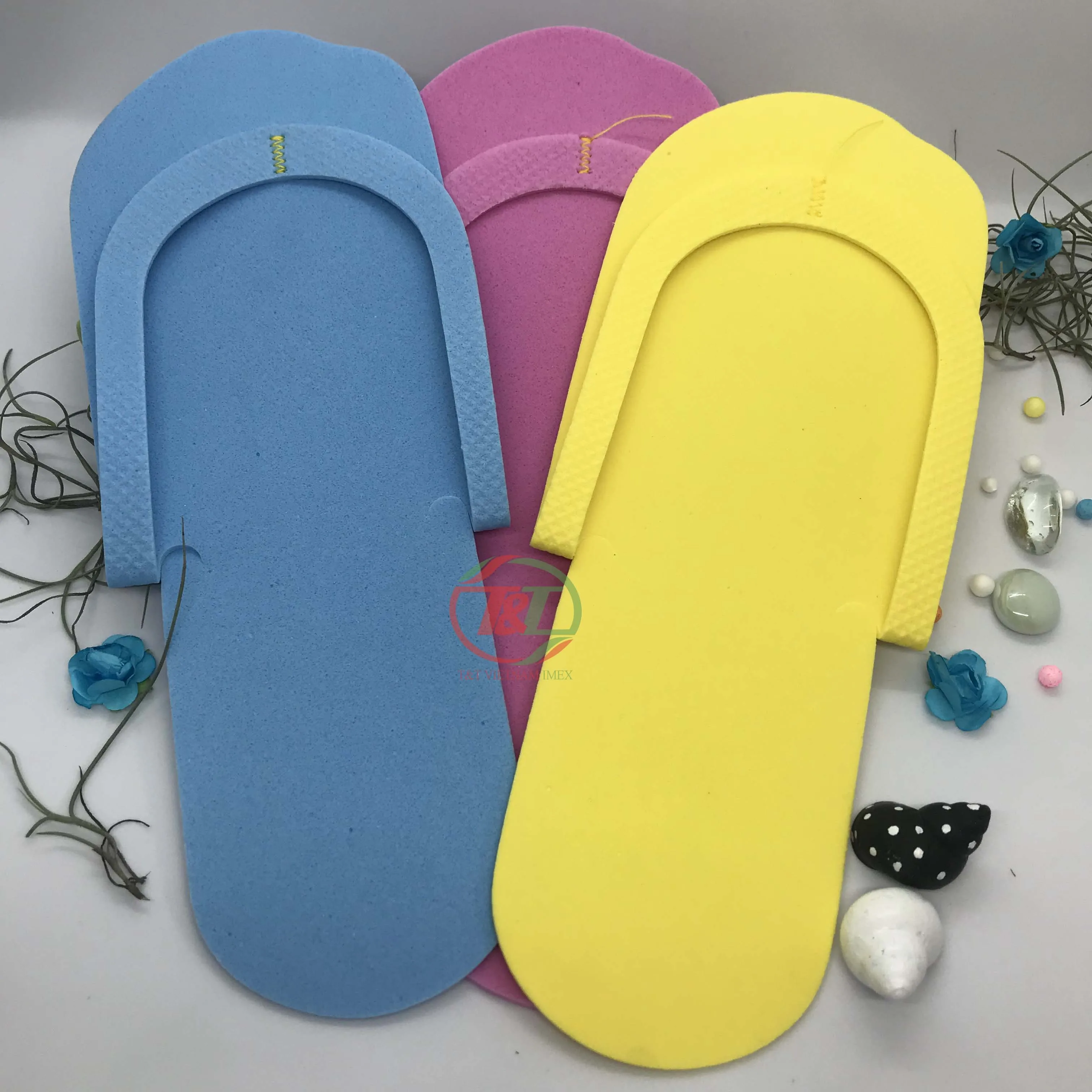 Cheap Colorful Unisex Rubber Flip Flops Wholesale Disposable Eva Foam Slipper For Nail Salon And Day SPA