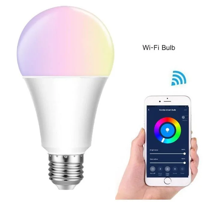 
Hot Selling E27 RGB Bulb Smart Light Color Changing LED Night Lamp WiFi smart home bulb RGB Voice controlled LED bulb 