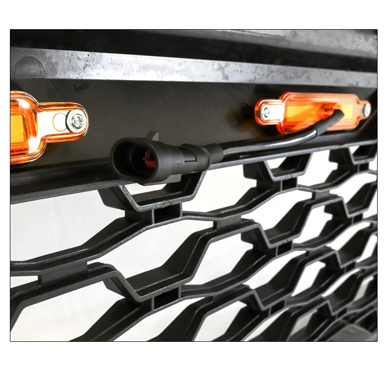 Cheap upgrade car parts ABS Black Chromed Front grille grill For chevy Auto part silverado 1500 2007-2013 with LED lights emblem