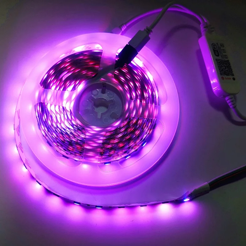 60LEDS per meter 5meter per roll 12VDC Waterproof IP65 Color Changeable LED 5050 RGB WIFI Controller Strip Light smart strip lights