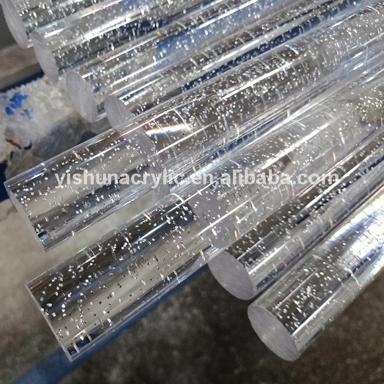 Yishun manufacture new decorative silver color pmma material plastic perspex acrylic rod/stick