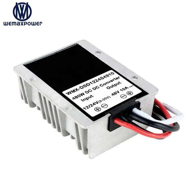 Wide input voltage 12-24v step up regulator 480w 12v 24v to 48v 10a dc dc converter