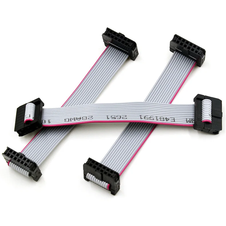 2MM Pitch 2x5 Pin IDC Socket Flat Cable With UL2651 28AWG Flat Ribbon Male Female Connector Cable 6 8 10 12 14 16 18 20 Pins