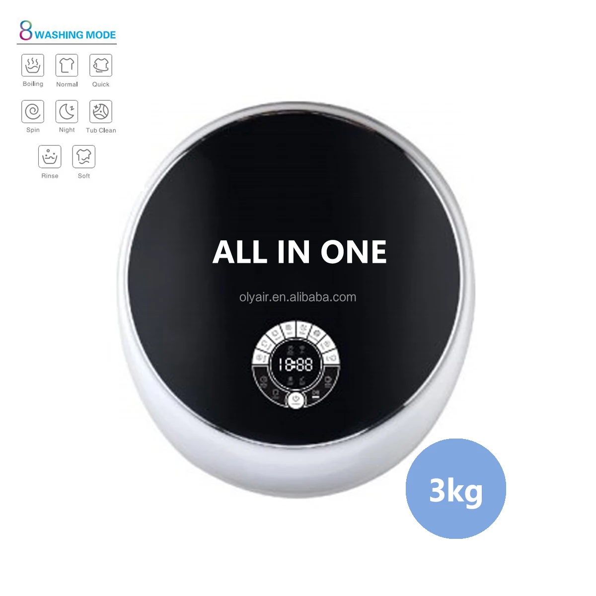 Portable wall mounted condenser tumble dryer 3kg mini dryer with child lock dual temperature sensor function 760W