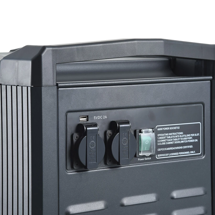 Soft touch 48 way DC charging cart with plastic corner