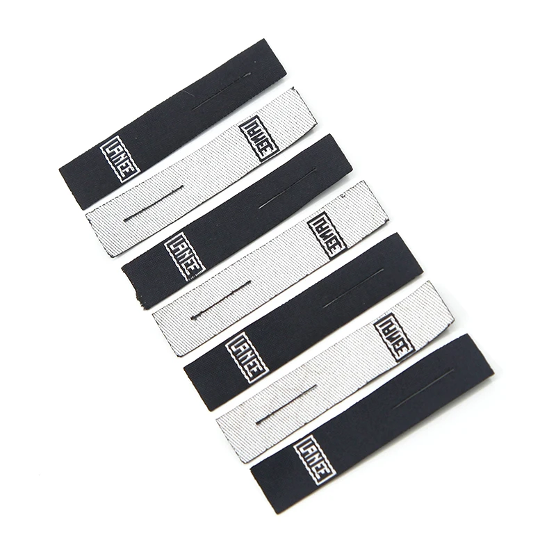 Этикетки для одежды высокой плотности пустые внутри с золотой нитью тканые этикетки на заказ хлопковые большие джинсов задних карманов