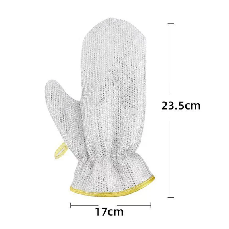 Kitchen Household Cleaning Gloves Fall Season Non-Scratch Metal Wire Dishwashing Rags for Pot and Pan Cleaning