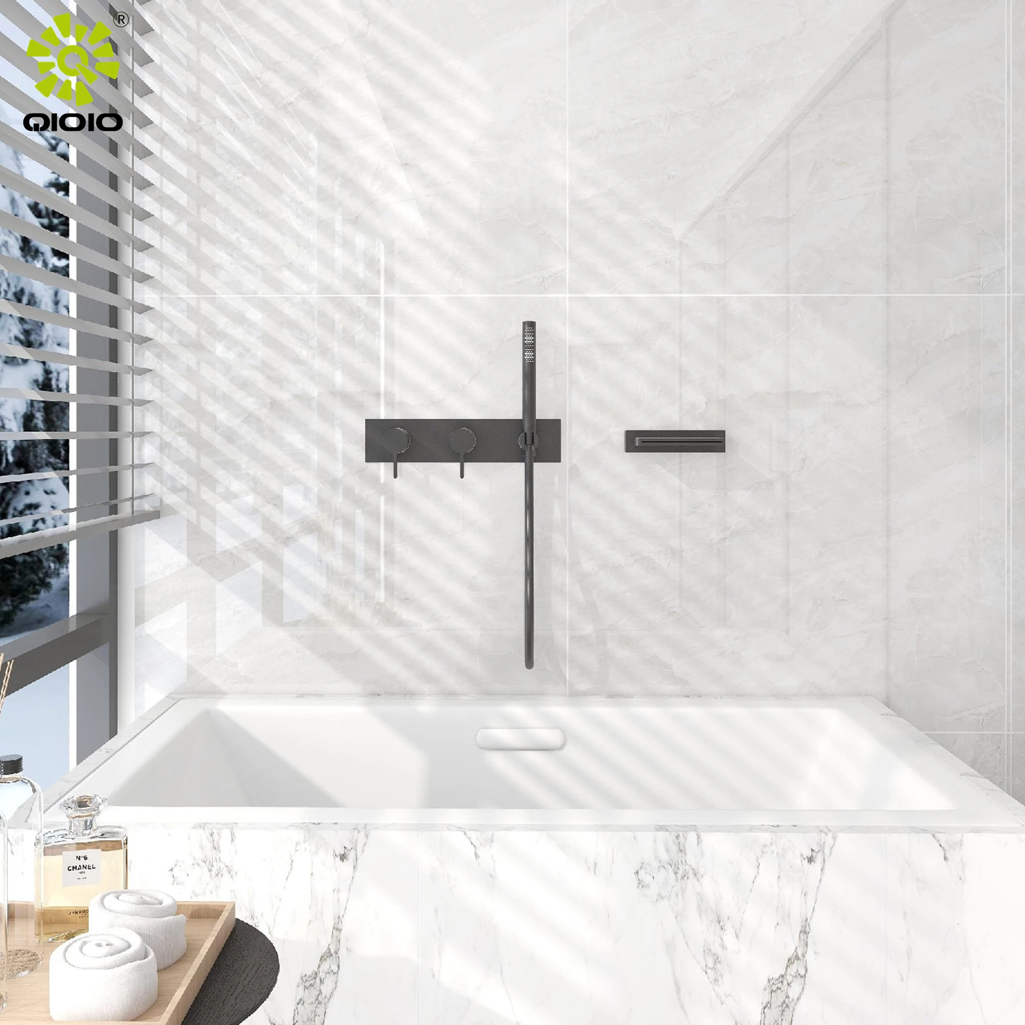 yingchuan sanitaryware  shower set  concealed shower mixer 304 ss   bathroom shower set bathtub  waterfall cascade spout