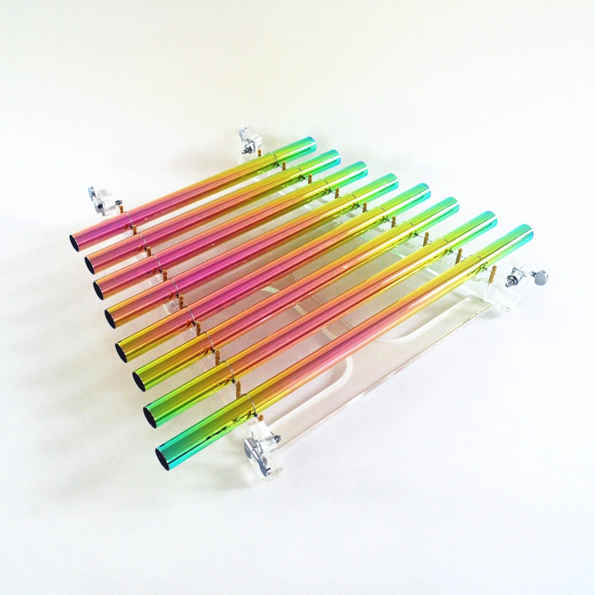 Titanium Plated Crystal Singing Harp Chakra Notes 432hz 440hz Quartz Sound Harp Musical Instrument Crystal Harp