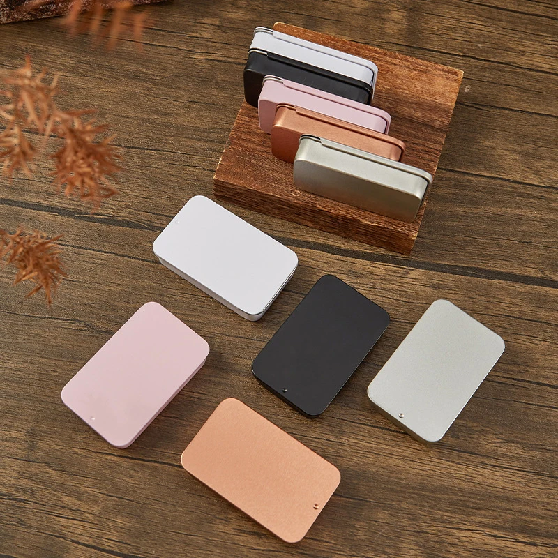 Manufacture Gift Silver Square Hinge Candy Guitar Pick Tin Case Packaging Custom Printed  Guitar Pick