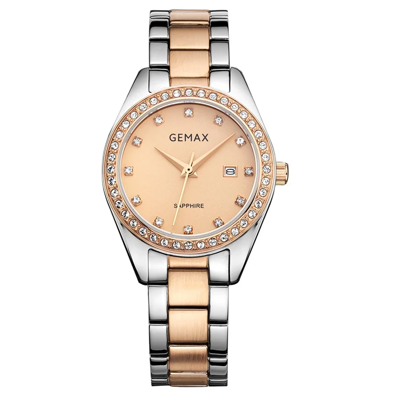 Top quality wholesale OEM ODM women classic business watch stainless steel auto date lady wristwatches