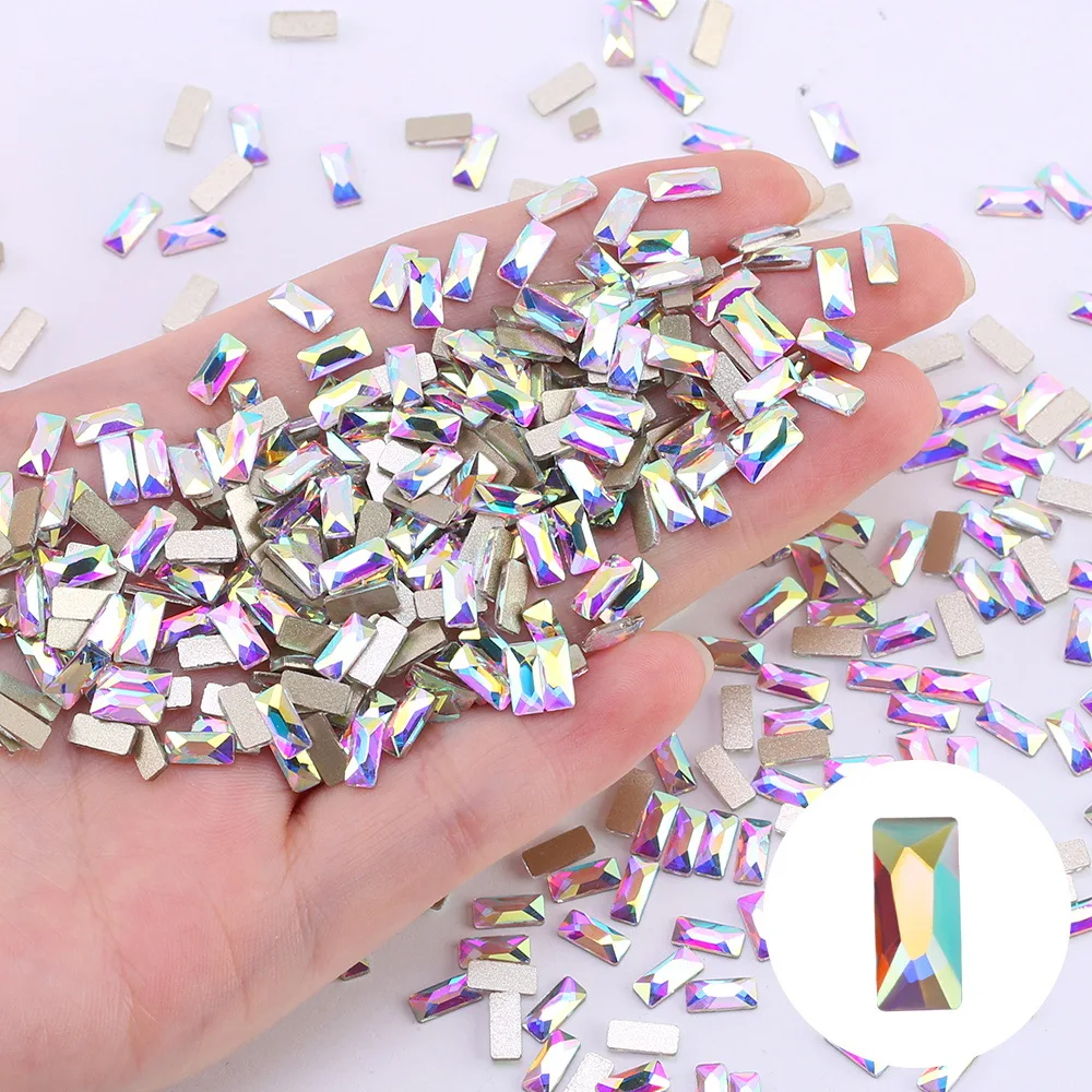 AW Wholesale bulk AB Color flat back nail rhinestones Glass Rhinestones non hot Fix Crystal Stones For DIY nail accessories