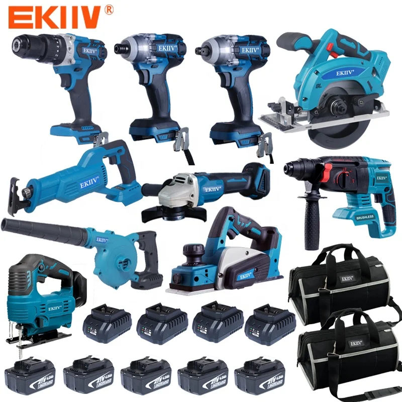 EKIIV Factory multi function tools set professional customize wireless drill electric power cordless tool sets