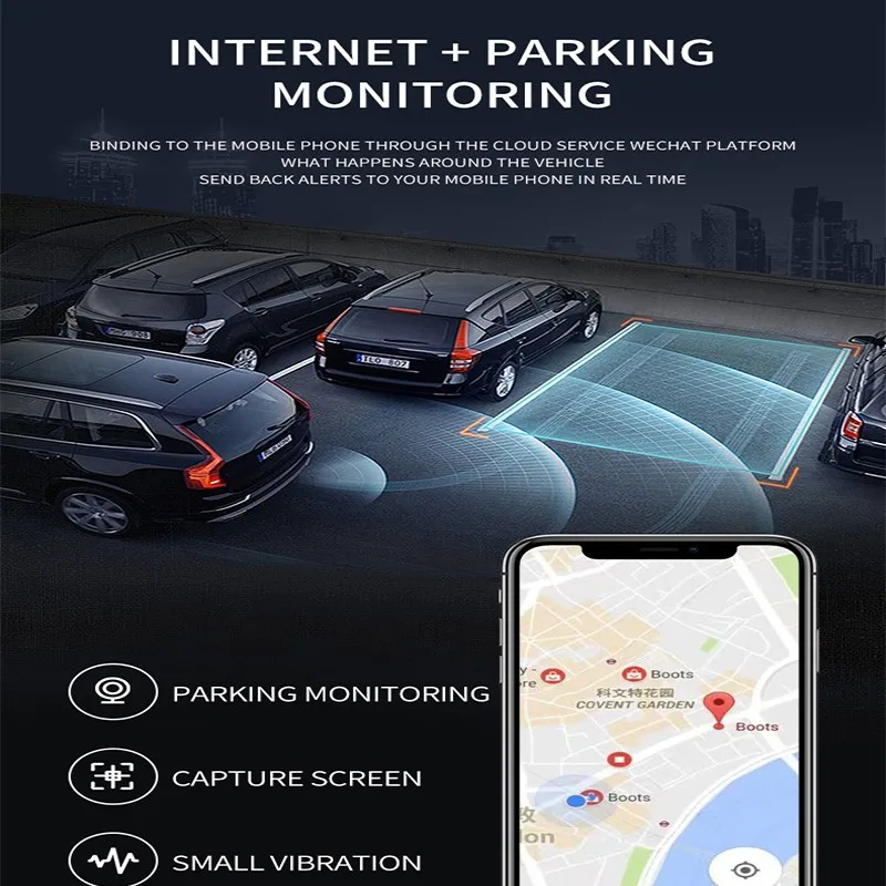 Car interior rearview mirror black hidden dual-lens driving recorder 4G remote monitoring video GPS track