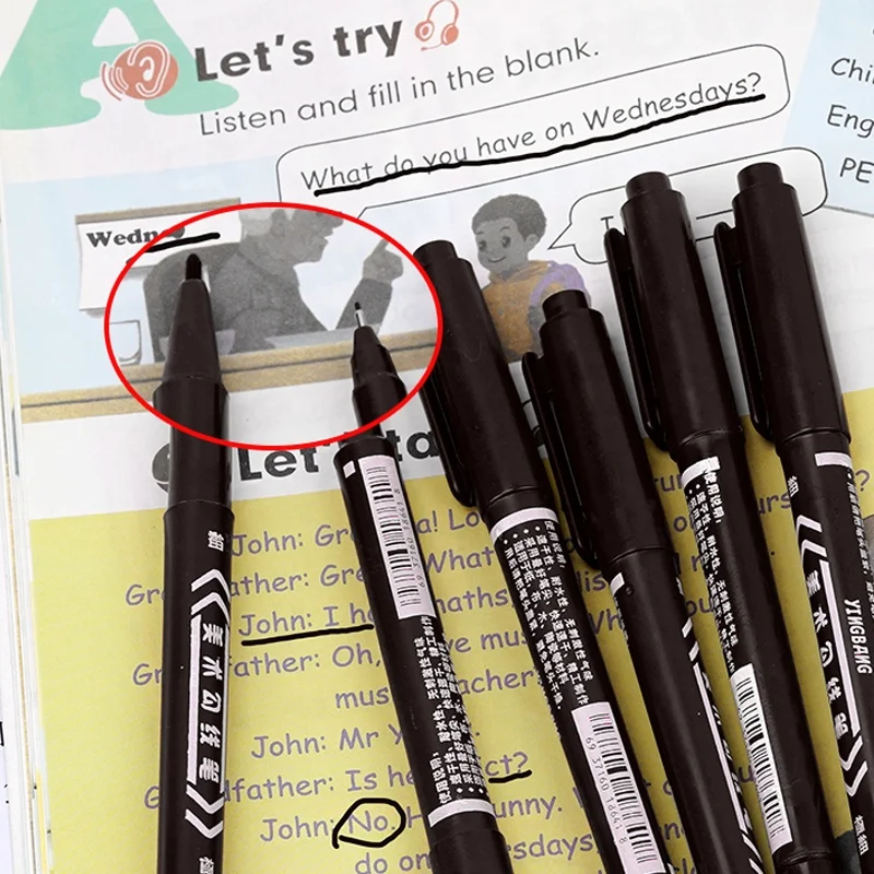 Wholesale of high-quality Marker Pen double headed pens for learning and marking small double headed ink markers