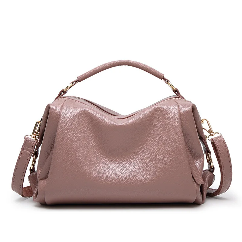 Korean Style Lichee Pattern Vegan Leather Bag Ladies One-shoulder Messenger Big Bag