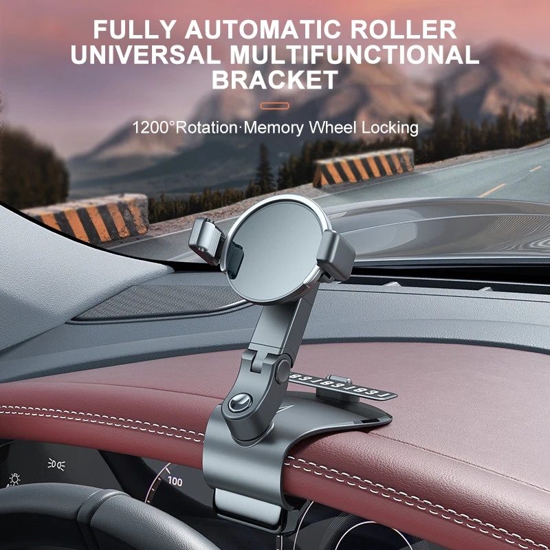 1200 degrees rotatable unique car phone holders automatic roller console AR navigation stand with number plate for xiaomi su7