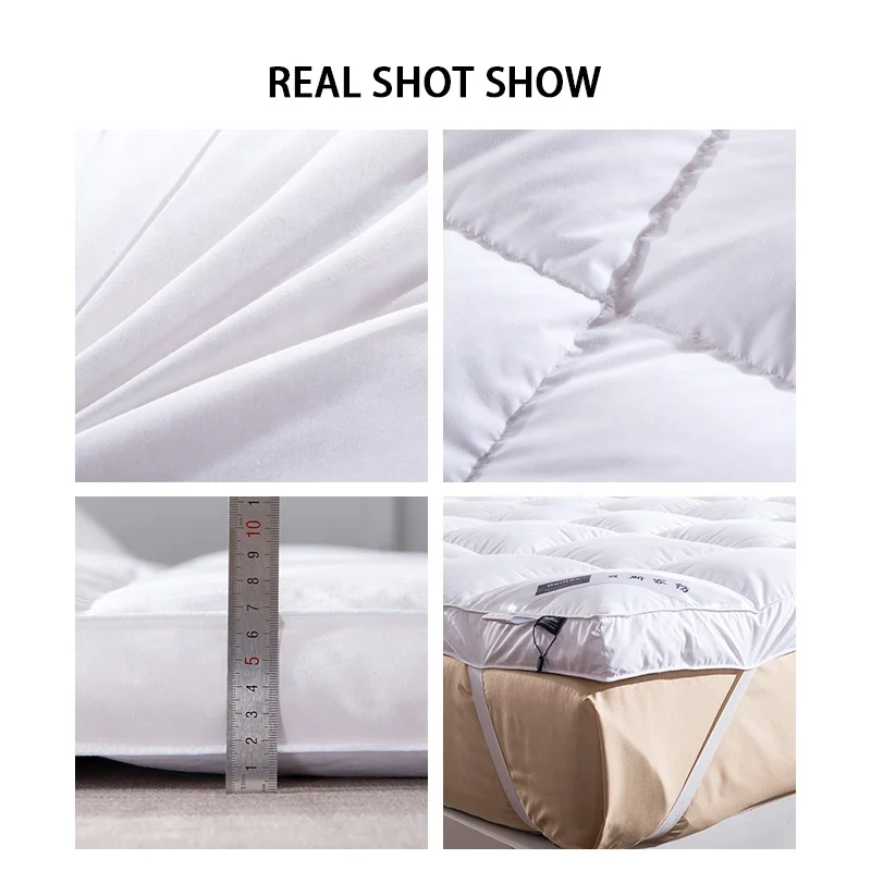 Snow Down Alternative Fill 400TC Cotton Twin XL Extra Thick Pillowtop Cooling Mattress Topper Cover Mattress Pad