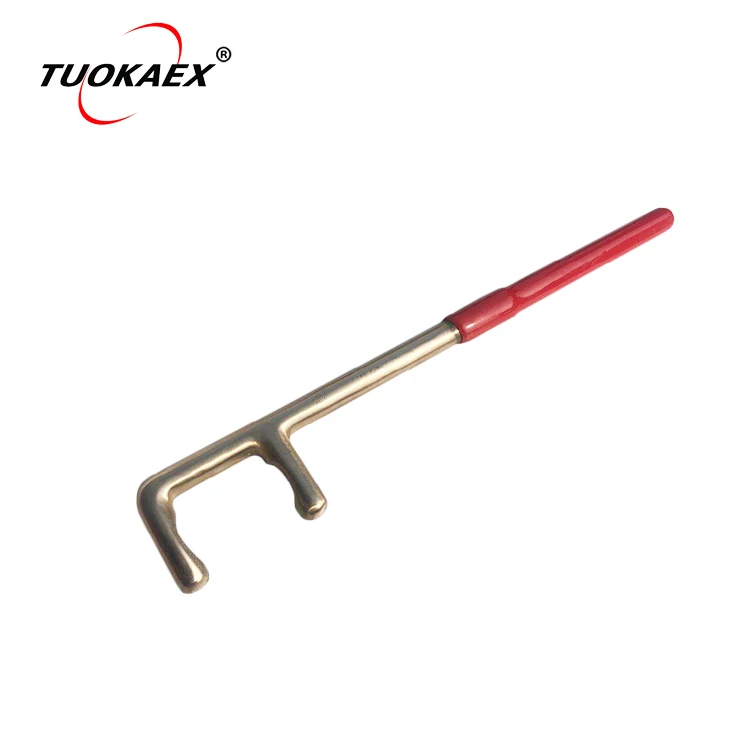 Non-Sparking Valve Handle Wrench F Type with Plastic Non-Slip Handle Spark-free Safety Spanner Aluminum Bronze