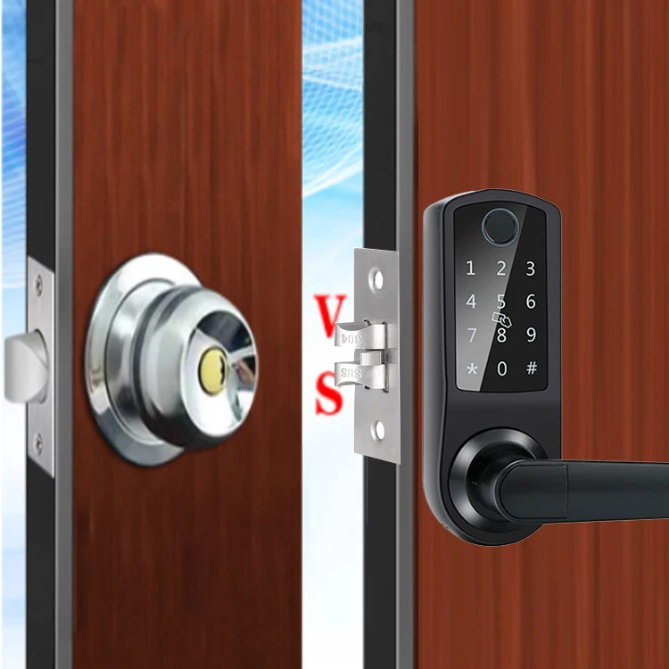 2022 New Arrival 5-in-1 Keyless Entry Door Locks Fingerprint Lock with Keypads and Voice Guide for Home
