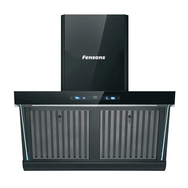 Fensons кухонный прибор дымоходный Медный двигатель 90 см Перегородочный фильтр оптовая продажа современный новый дизайн вытяжка из нержавеющей стали