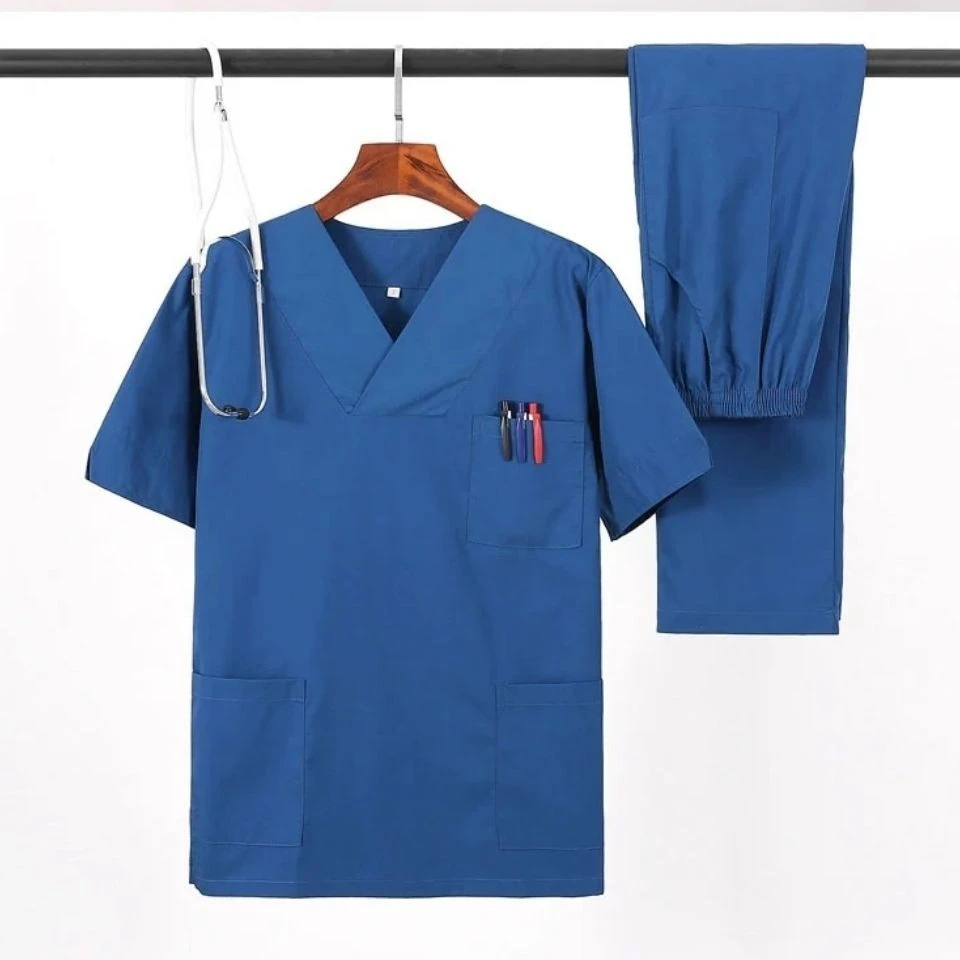 NEW STYLE COMING High-quality medical scrub suit set doctor nurse uniform Top + Pants Male Female dental clinic salon spa