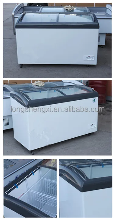 Good quality store supermarket ice cream freezer refrigerator commercial deep freezer display glass door deep freezer