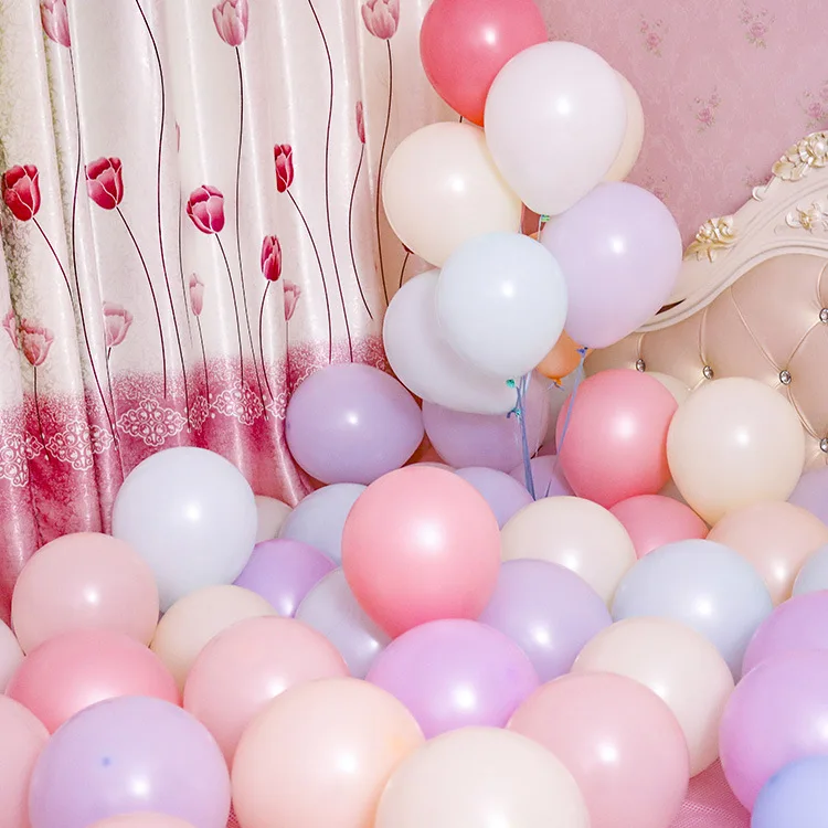 Macaron Balloon Blue Gray Matte Latex Balloon Party Balloons