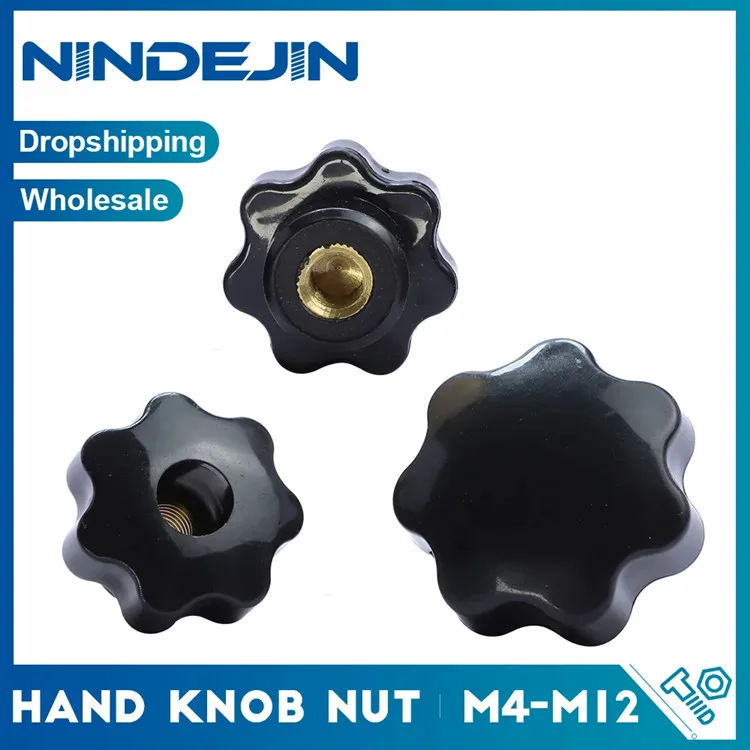 Plastic Handle Through Hole Knob Thumb Nut M4 M5 M6 M8 M10 M12 Tightening Knob Nut