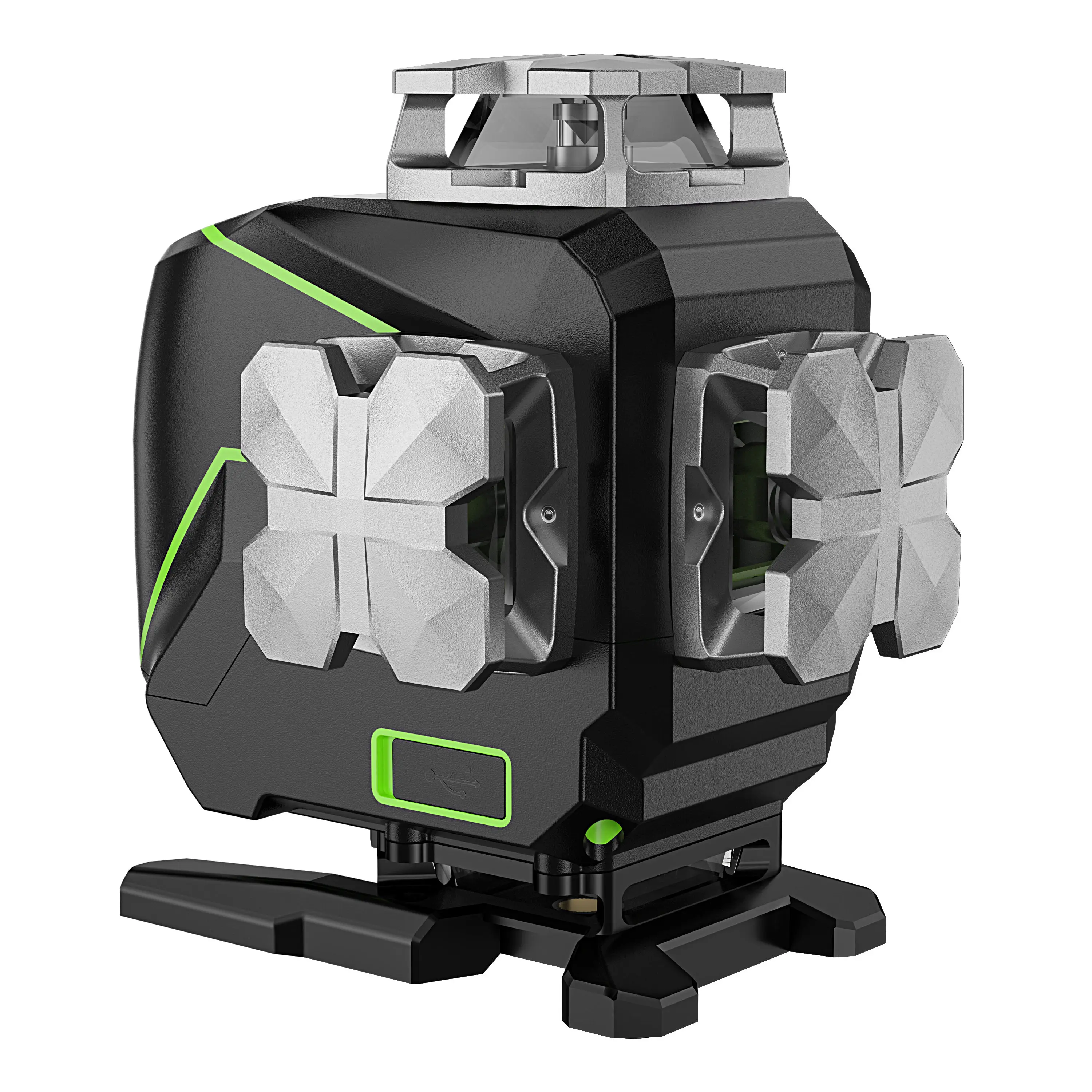 Huepar S04CG 4D 16 поперечная Линия Зеленый 360 Вращающийся лазерный уровень стенд комната самовыравнивающийся инструмент