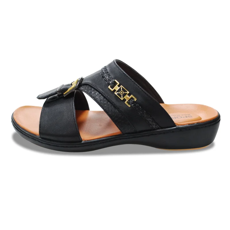 Hot Selling Men Pu Injection  High Heel Platform Sandals slippers for Arab  Market