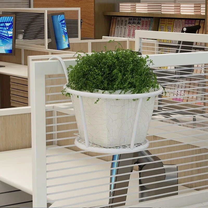 Iron Art Hanging Baskets Flower Pot Holder Over The Rail Metal Fence Planters