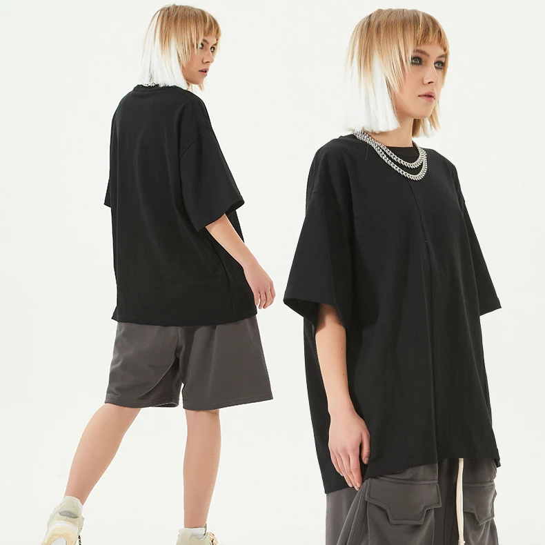 Mens Clothing Cheap Stone Wash Black Streetwear Oversize Poly Blend Custom Printing T Shirt