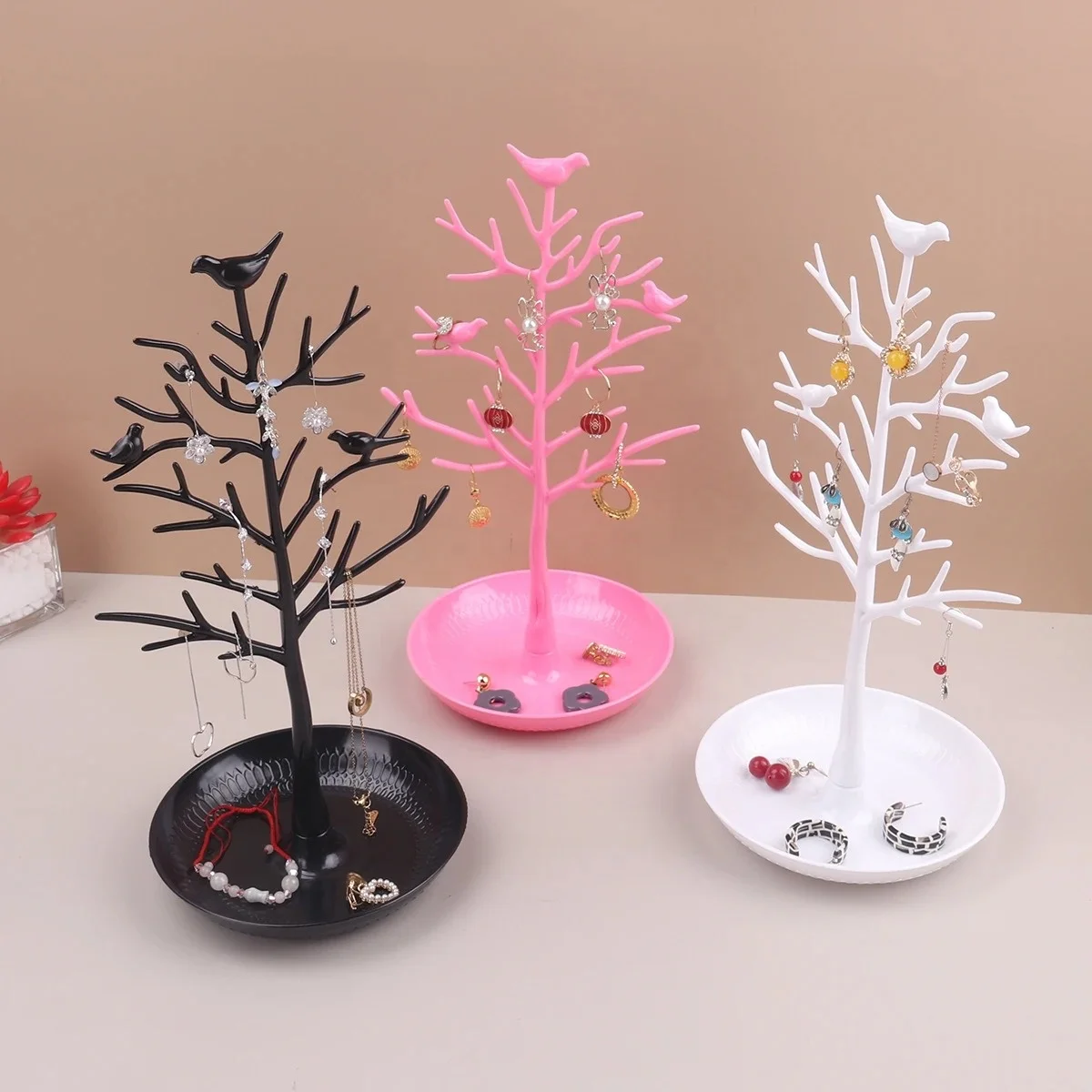 wholesale Jewelry Display Stand Tree shape Storage Racks Earrings Necklaces Rings Jewelry  Desktop metal Organizer Holder