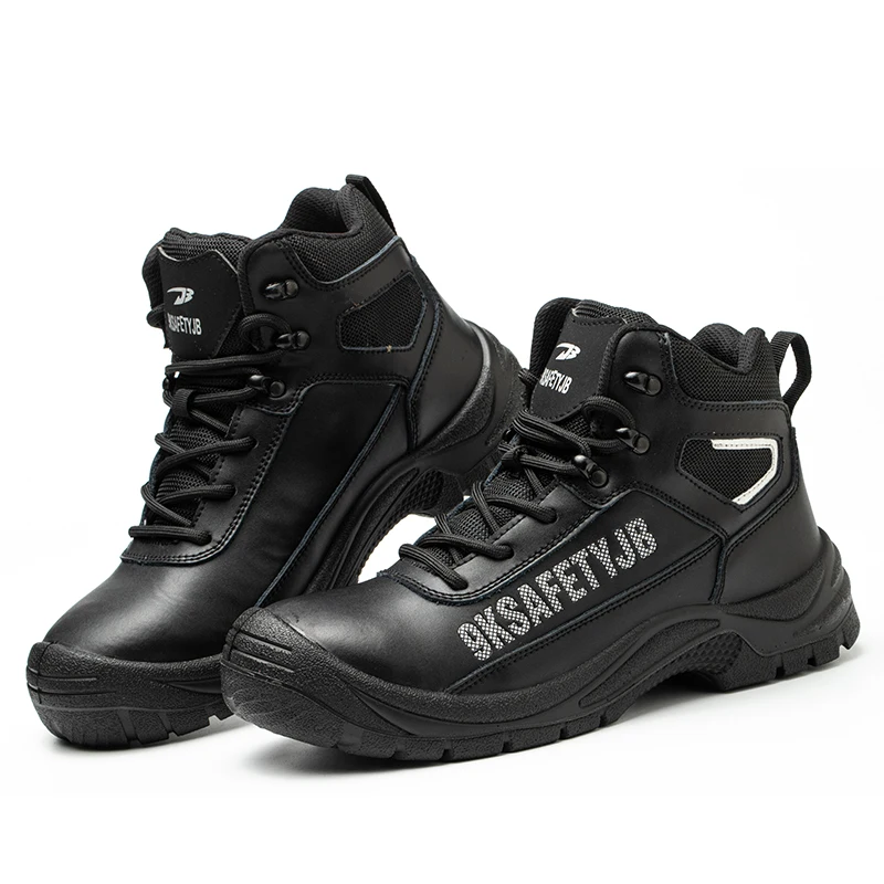 Non-slip oil-resistant leather security boots safety steel toe Waterproof dustproof Prevent splashes burns safety boot