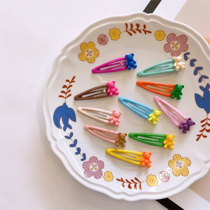 Summer Trend Candy Color Alloy Hairpin 10Pcs/Set Side Korean Cute Hair Clip Accessories Set Girl Headwear