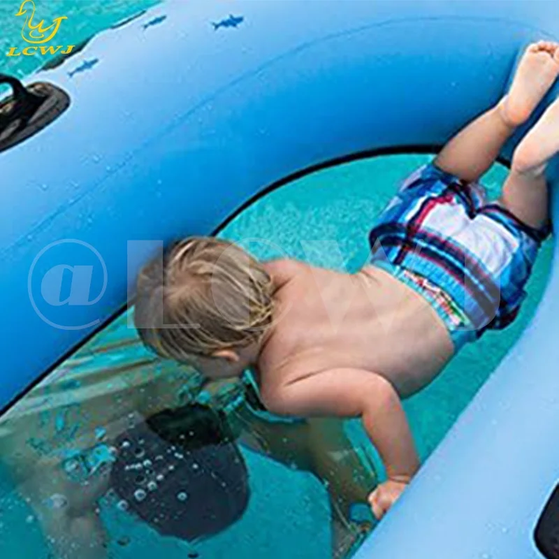 LC Explore Underwater World Clear Bottom Inflatable Boats Pool Floats for Kids Inflatable Rafts