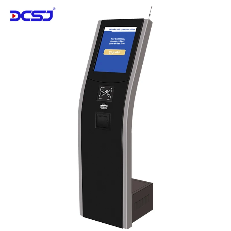 DCSJ Touch Screen17/21.5/32inch  Print Ticket Bank Wireless Queueing System machine Call Kiosk
