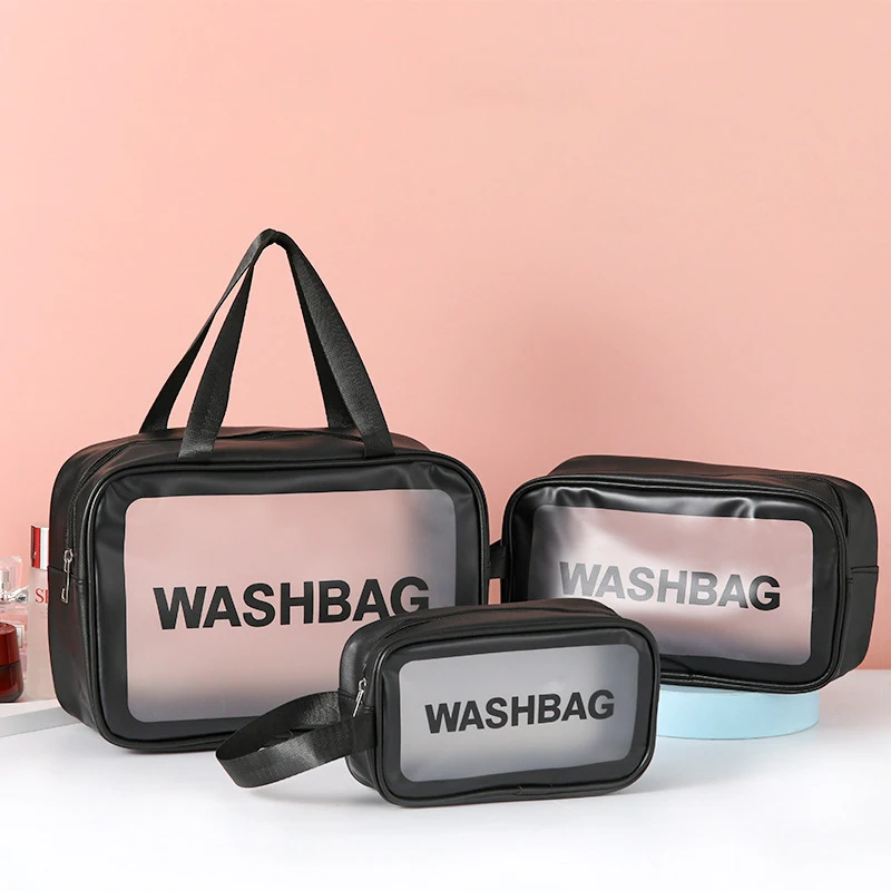 New nylon durable toiletry ladies towel embroidery logo makeup box large capacity cosmetic professional clear zipper make up bag