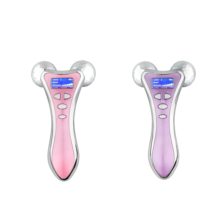 Face lifting roller microcurrent face device vibration face equipment 3d massager beauty