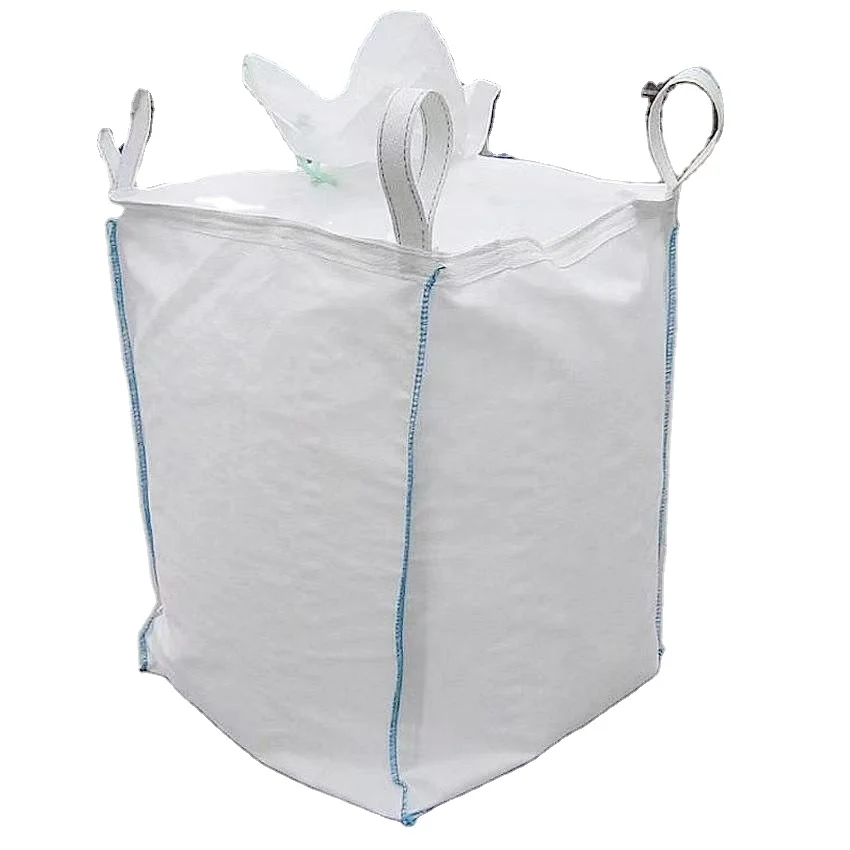 UV Resistant Plastic Woven 1000kg 1200kg Flecon Baffle Bags Q Bag Jumbo Bag For Sawdust Packaging