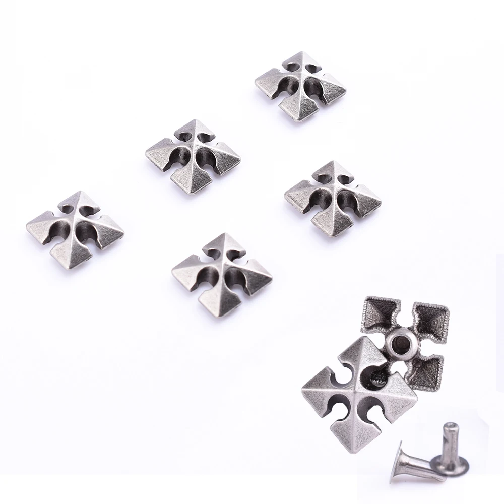 100Sets Metal Concho Rivet Studs Rivets Spikes Punk Rock Leather Decor Shoes Belt Bags Clothing DIY Craft Accessories Retro
