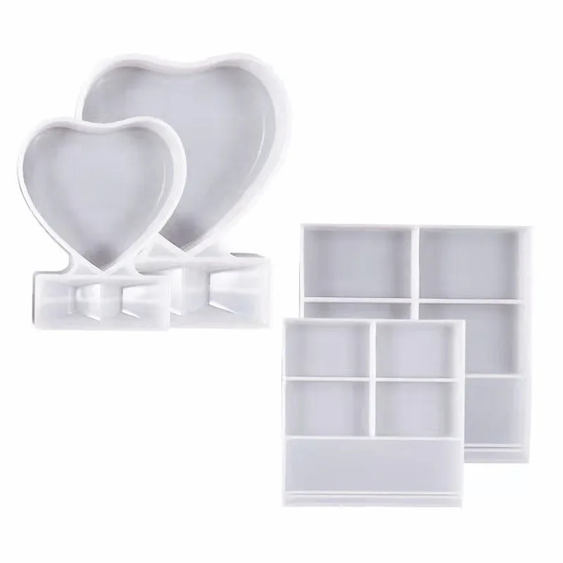 Resin Photo Frame Moulds Homemade Decorative Silicone Heart Shaped Photo Frame Mold For Resin Diy