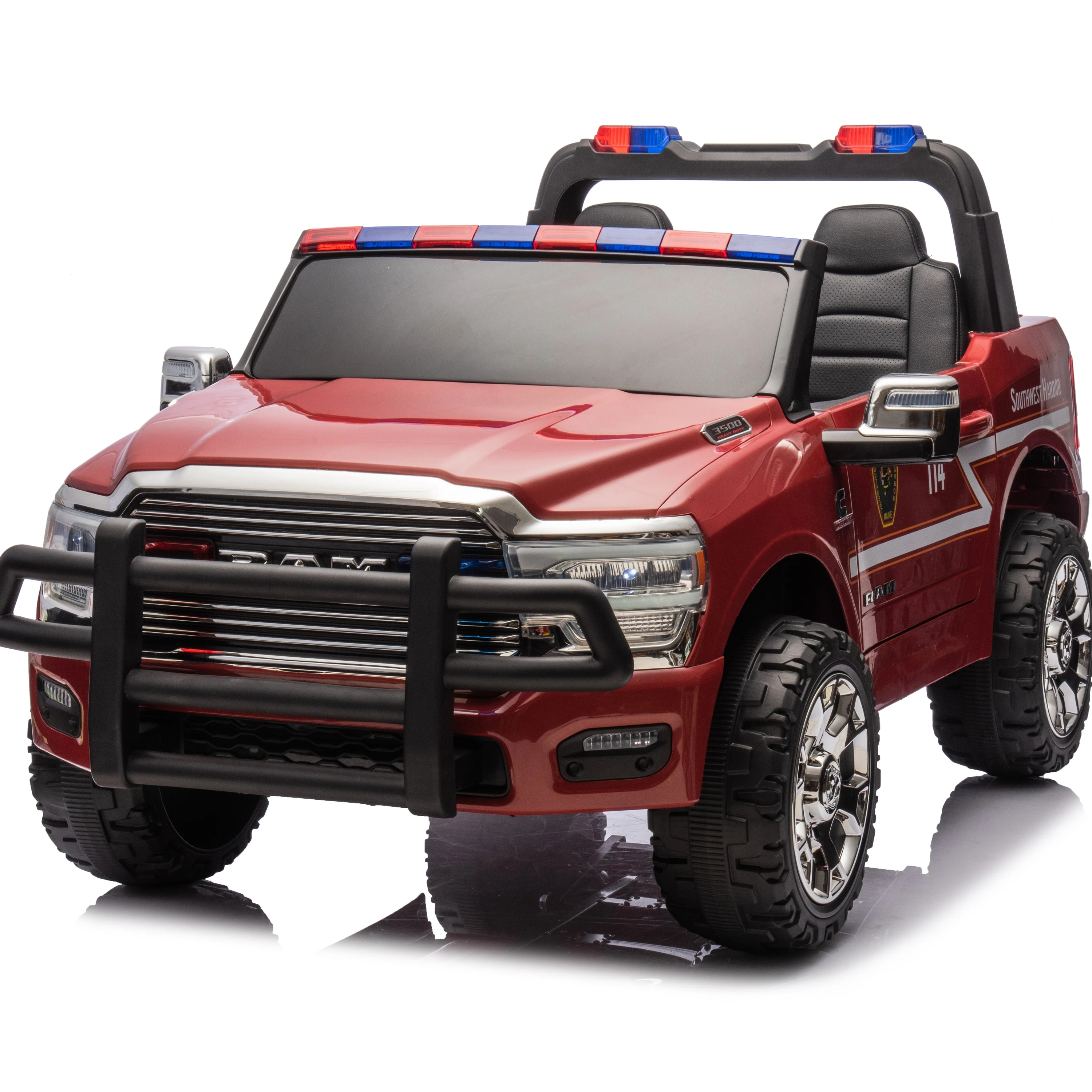 2024 New LICENSED RAM 3500 Fire Engine Car Baby Ride on