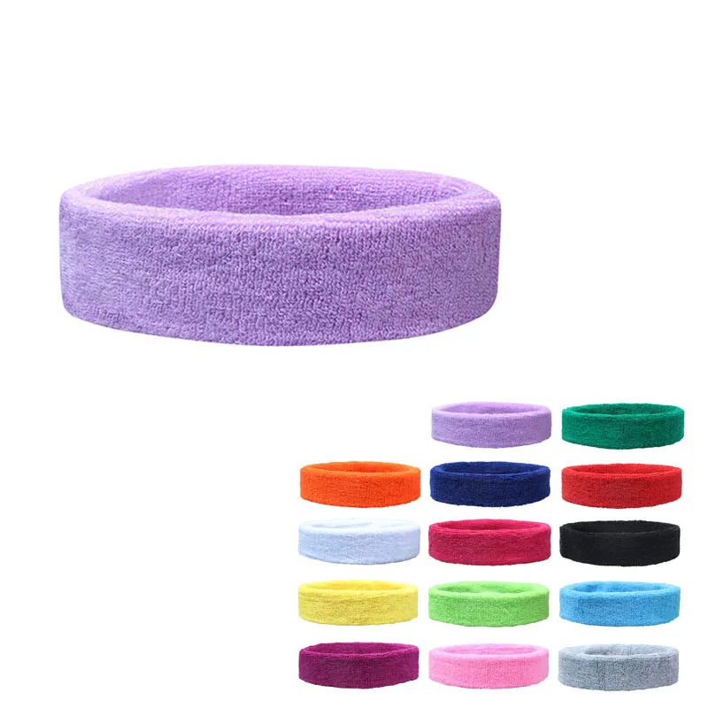 Basketball sports sweat absorbing wrist guard head band custom logo elastic polyester sweatband hair ties headbands for women