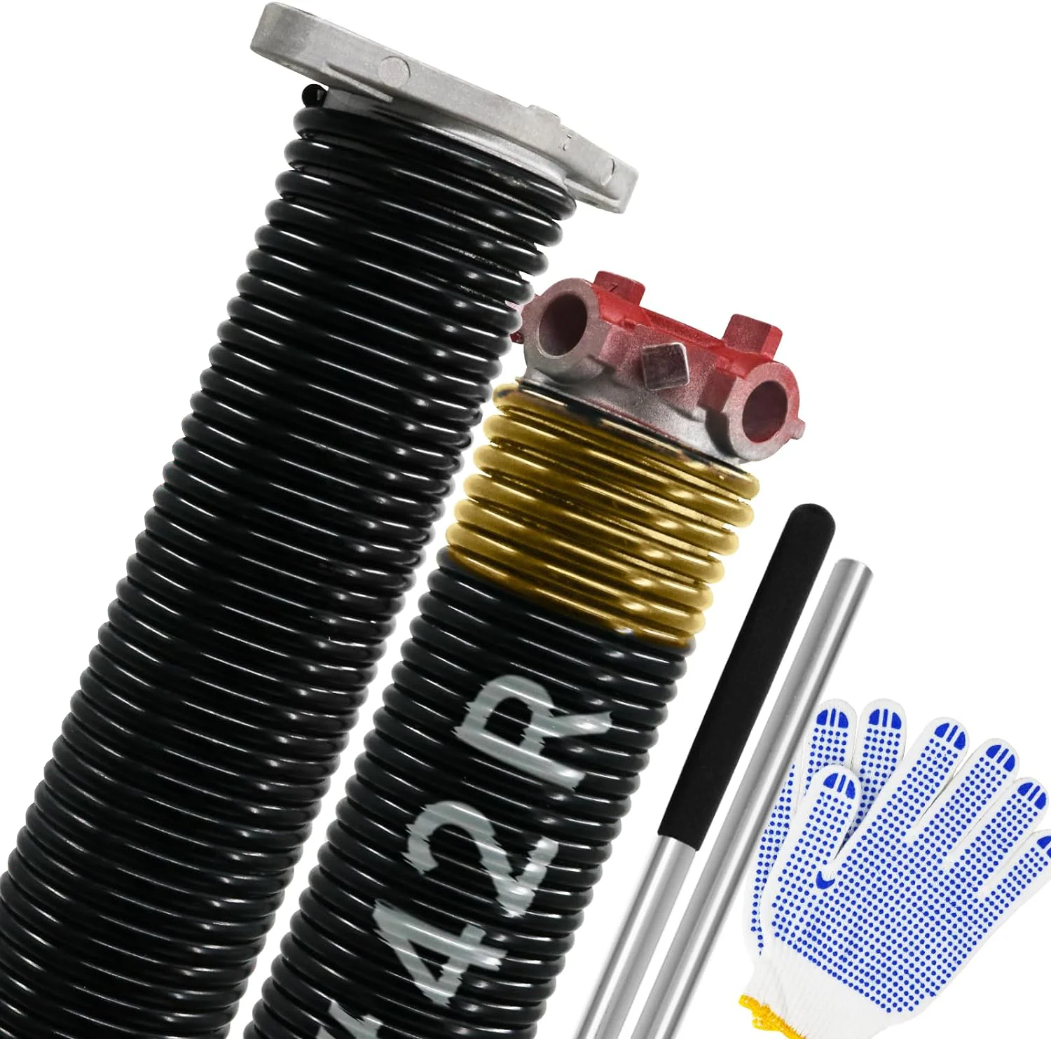 High Precision Garage Door Torque Spring Set Non-Slip Winding Bar Gloves Black Coat Replacement Oil-Free Sofa Use Made Steel